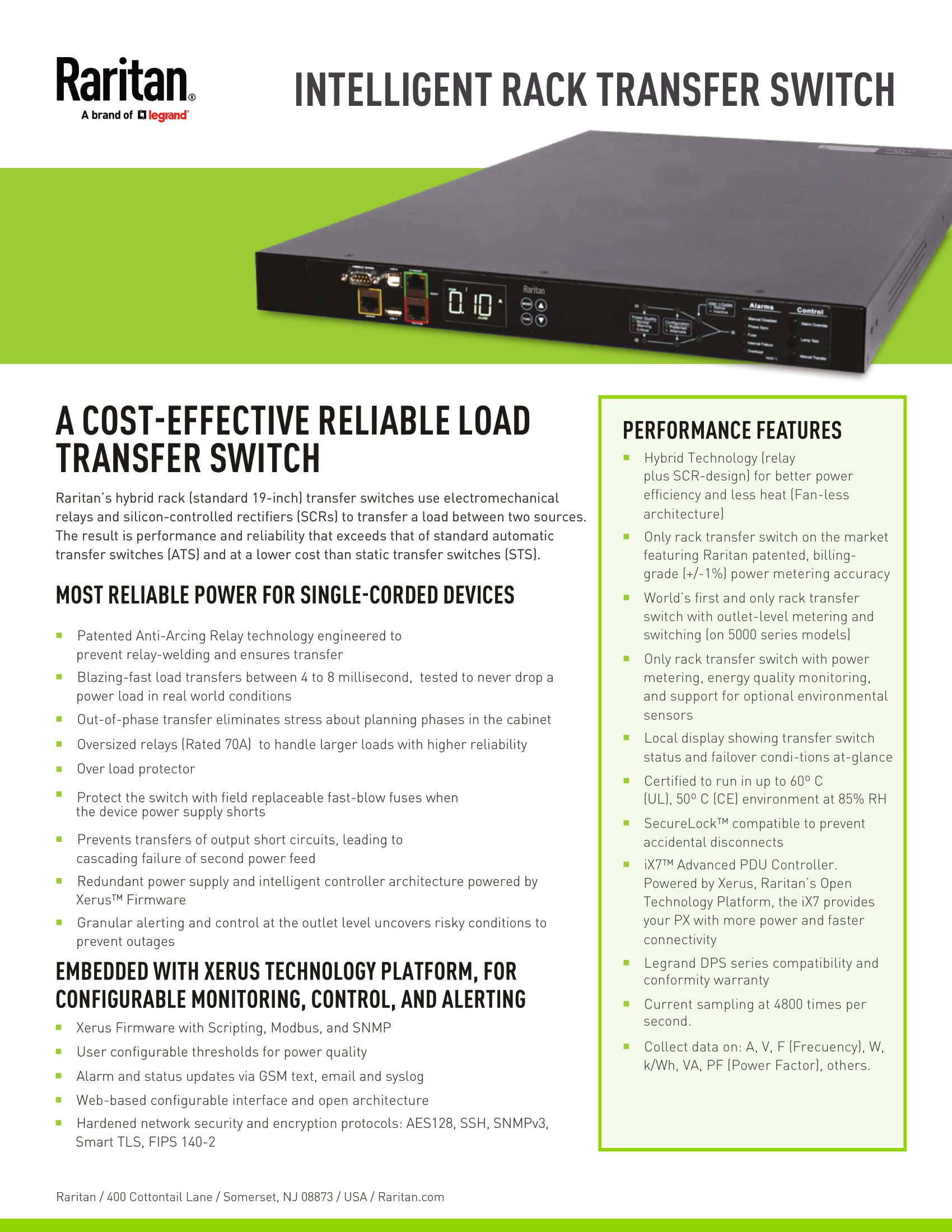 Brochure Raritan-Rack-Transfer-Switch